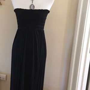 Black strapless maxi dress